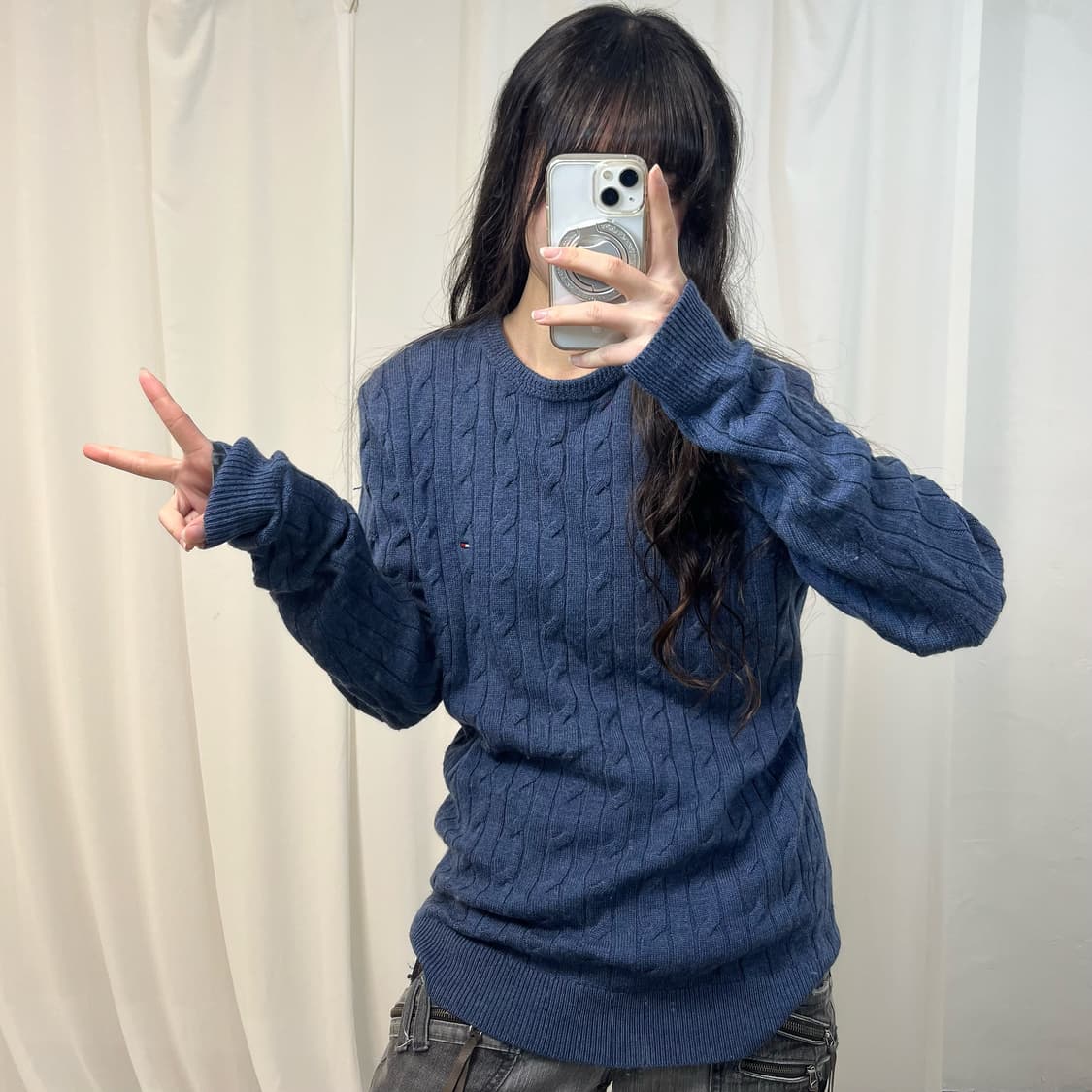 Tommy Hilfiger Navy Cable Knit 상품이미지2