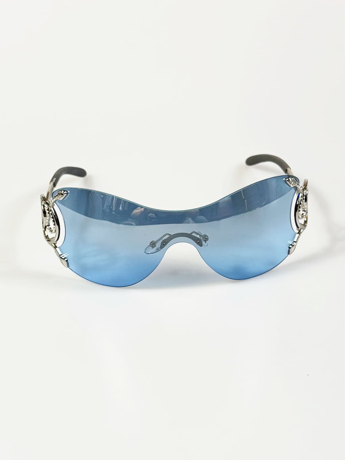 블루 스퀘어 무테 고글 프레임 빈티지 틴트 선글라스 상품이미지2