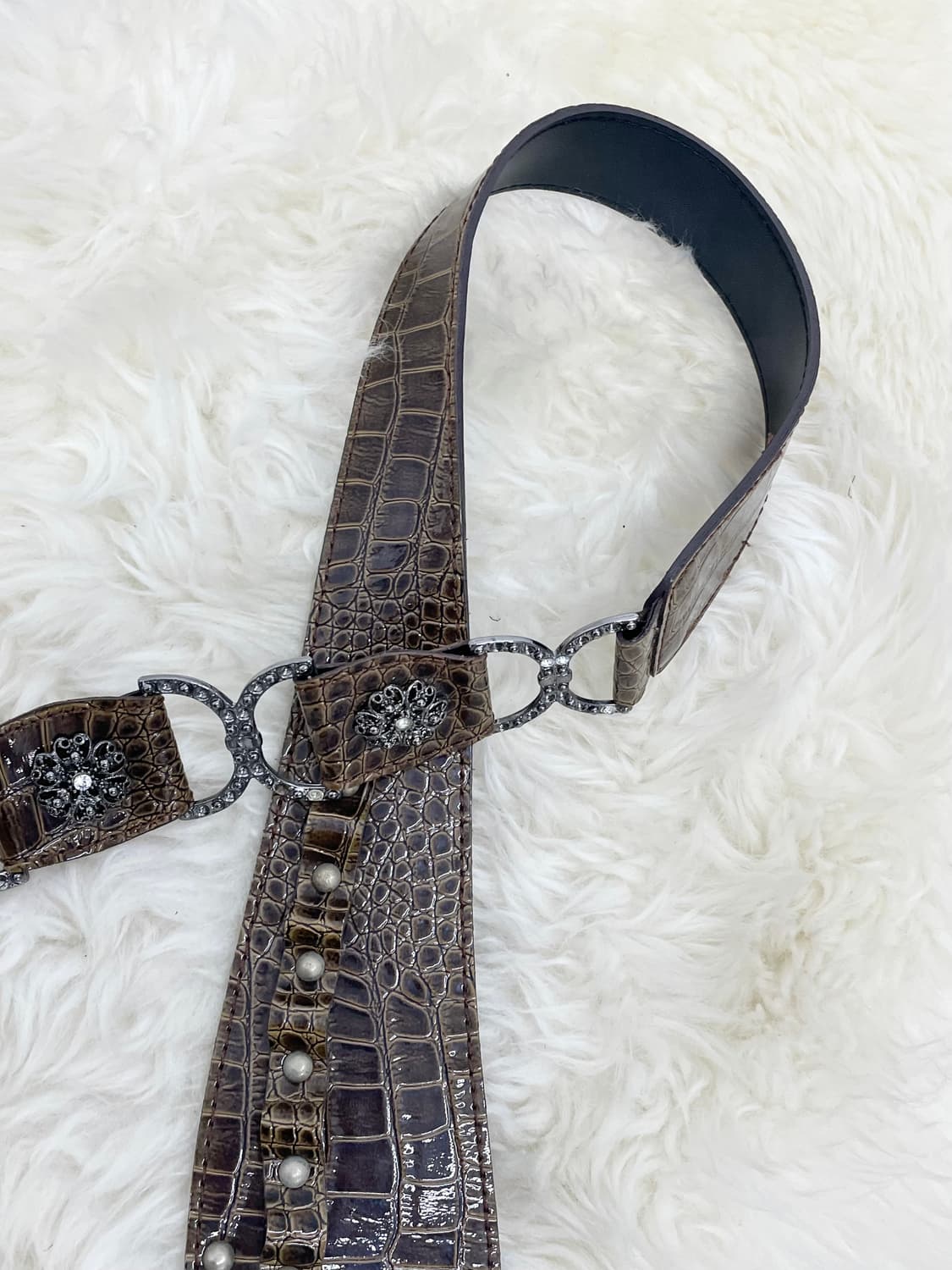 그런지 큐빅 스터드 와이드 벨트 상품이미지6