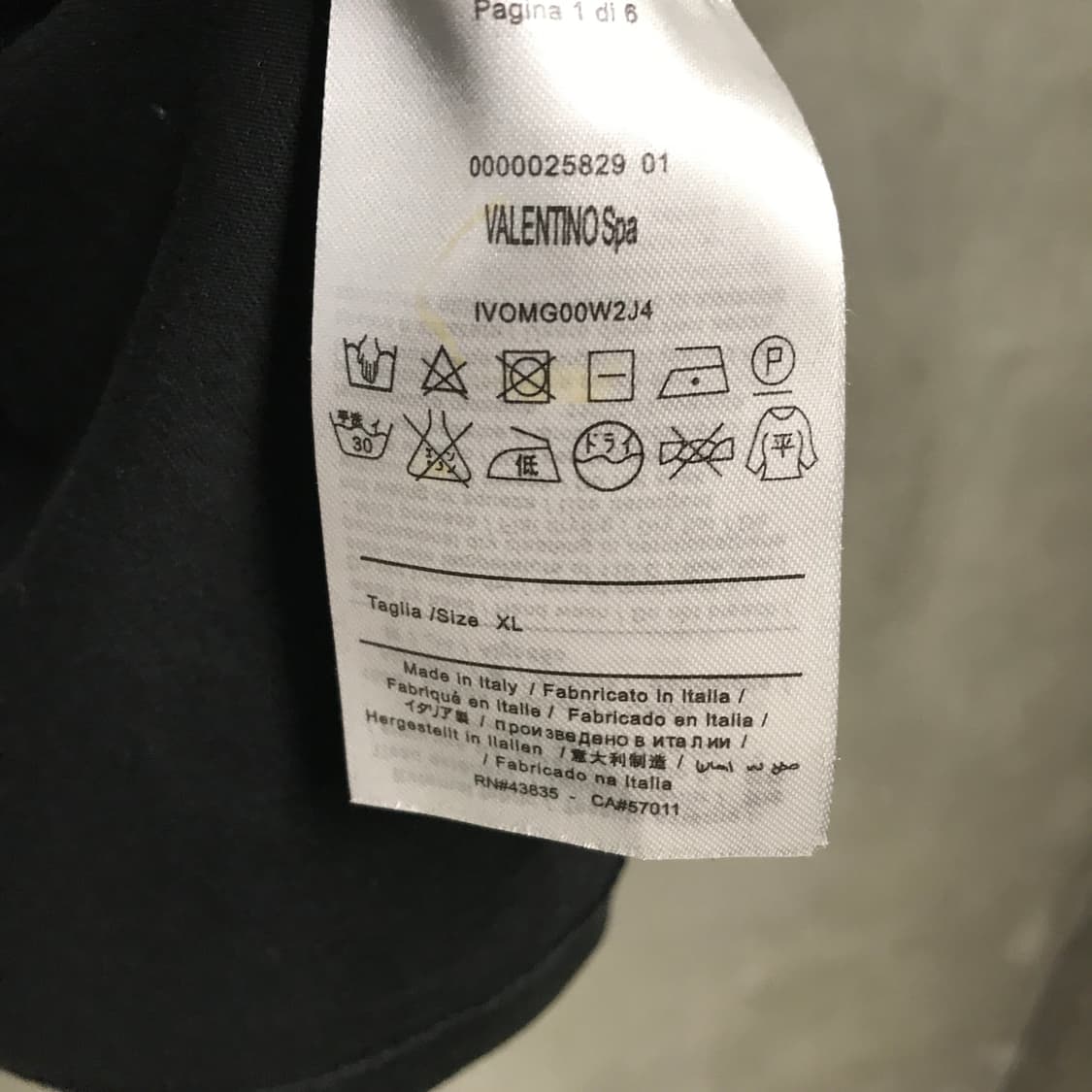 발렌티노 블랙 반팔 티셔츠 XL 상품이미지6