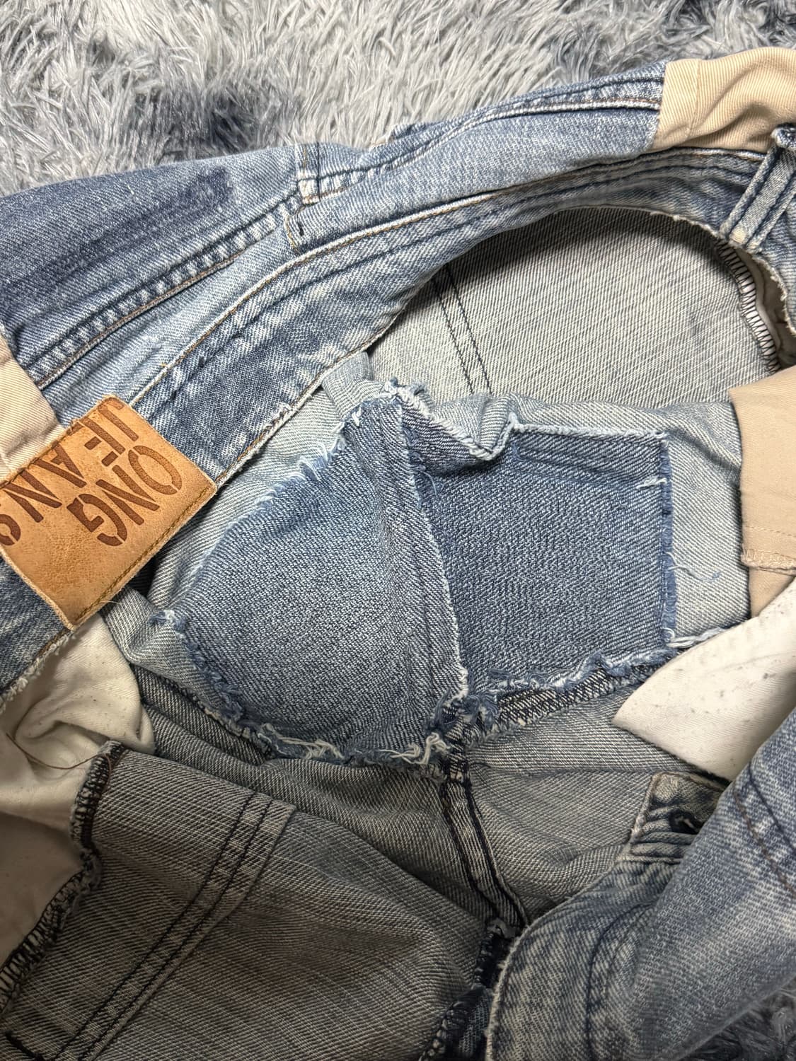 vintage연청데님 × 카키슬랙스 배색 팬츠 상품이미지8