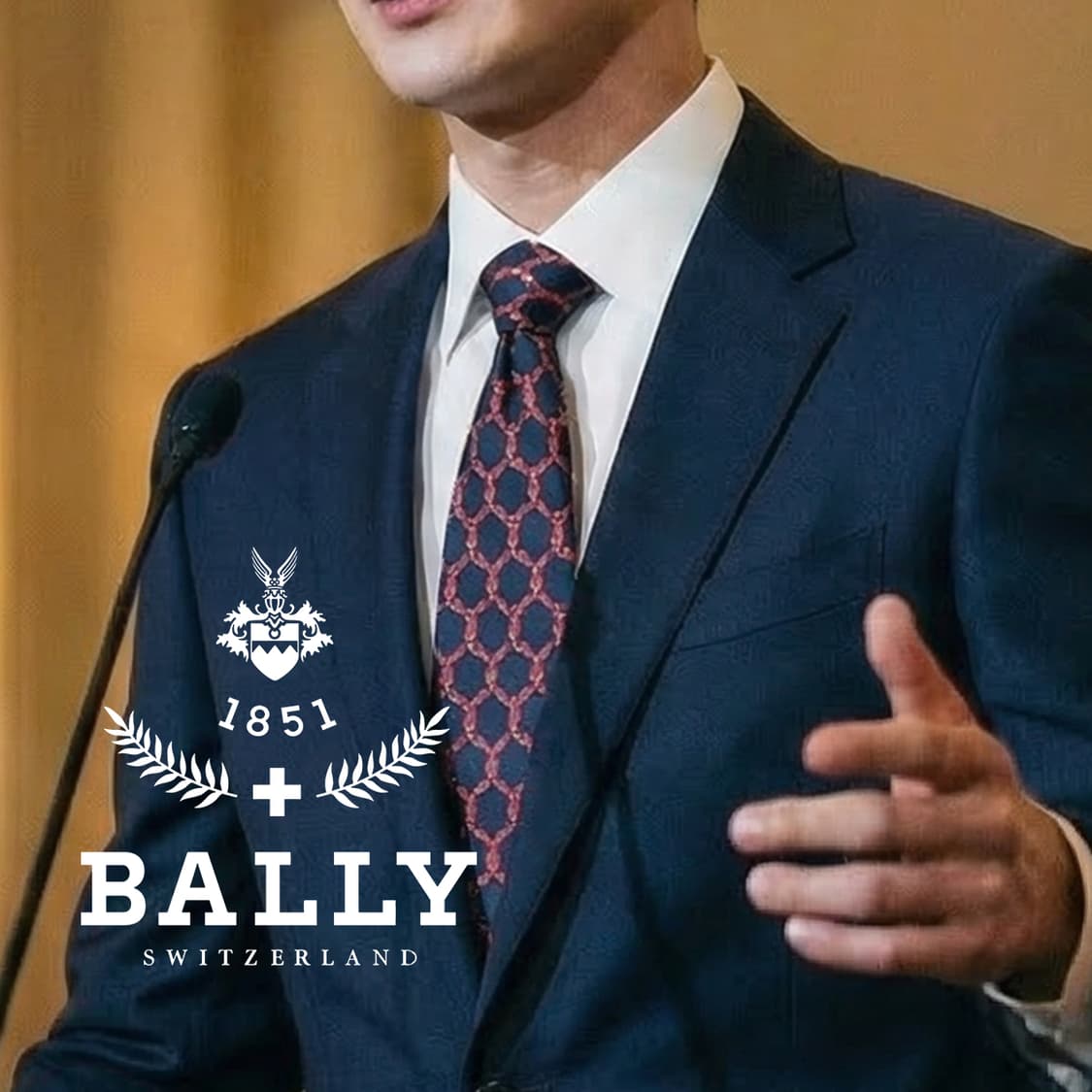 발리 실크 네이비 체인 패턴 넥타이 9.9cm A+등급 K2271 상품이미지1