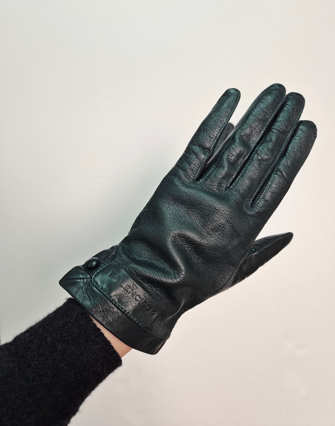 발렌시아가 다크그린 램스킨 여성 장갑 상품이미지1