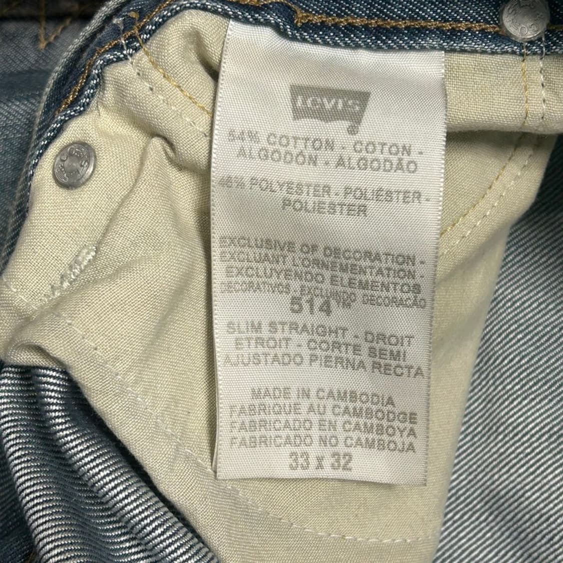 리바이스 514 스트레이트핏 데님팬츠 W33 L32 상품이미지7