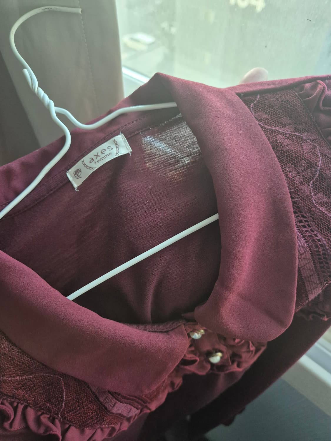 엑시즈팜 axes femme 버건디 블라우스 상품이미지2