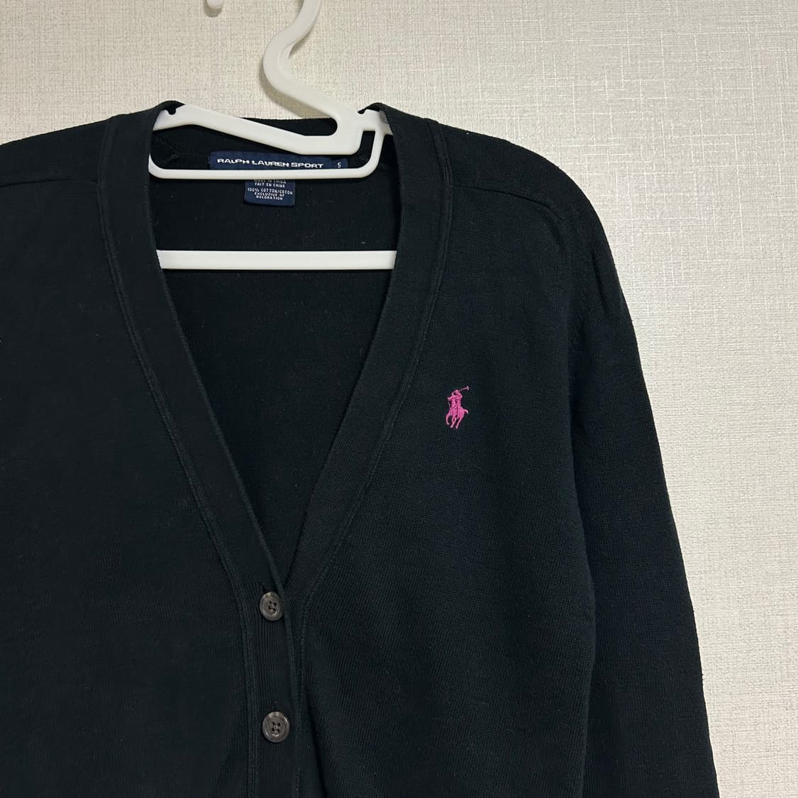 폴로 랄프로렌 브이넥 니트 가디건 블랙 S 상품이미지5