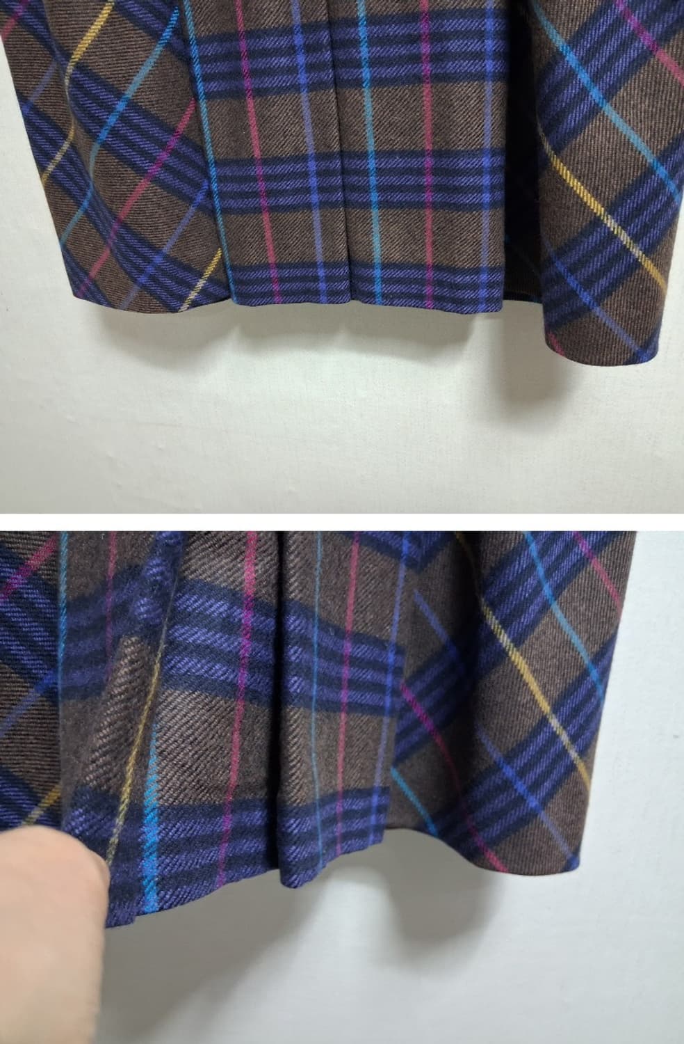 이탈리아ebano 칼라좋은 체크 순모모직체크롱스커트  28 29
 상품이미지7