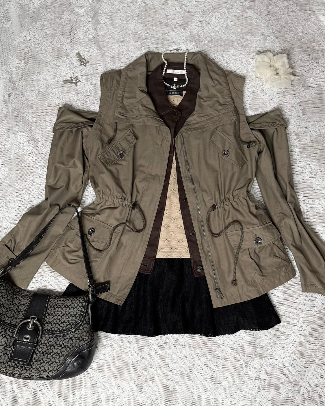 카키 브라운 야상 자켓 세트 상품이미지1