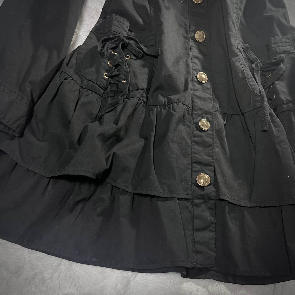 갸루펑크 금장 후드 원피스 자켓 y2k 상품이미지5