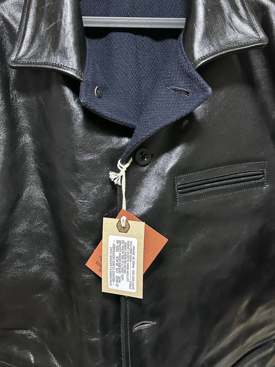 콜림보 Colimbo 레더자켓 스톡맨 차심 말가죽 카코트 42 새상품 상품이미지5