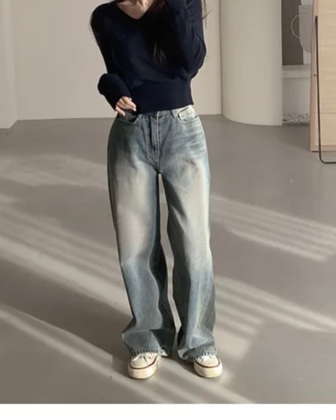 에이블리 히니크 와이드팬츠 빈티지블루 상품이미지2