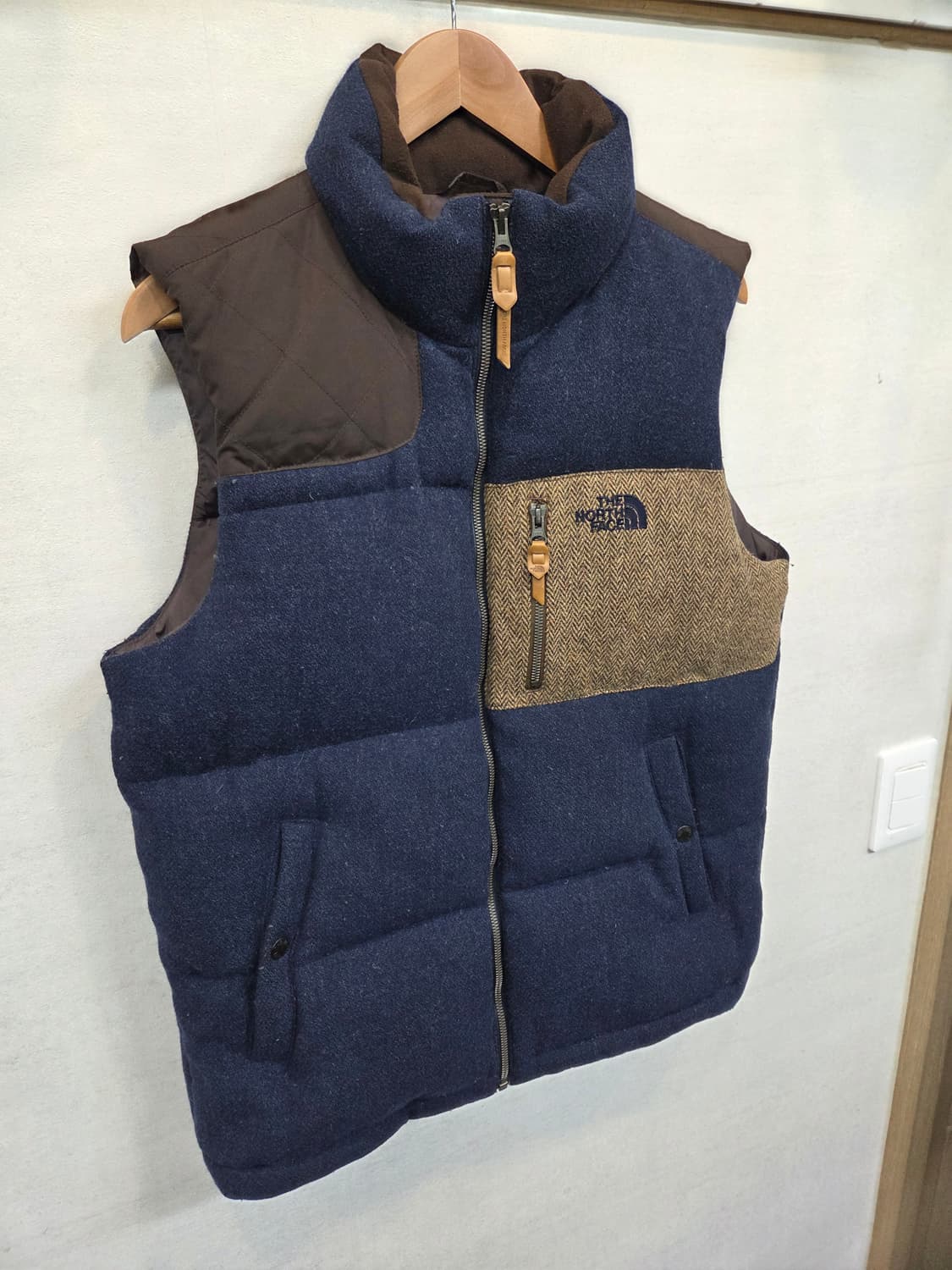 노스페이스 화이트라벨 헤링본 울 구스다운 패딩조끼 m 상품이미지6