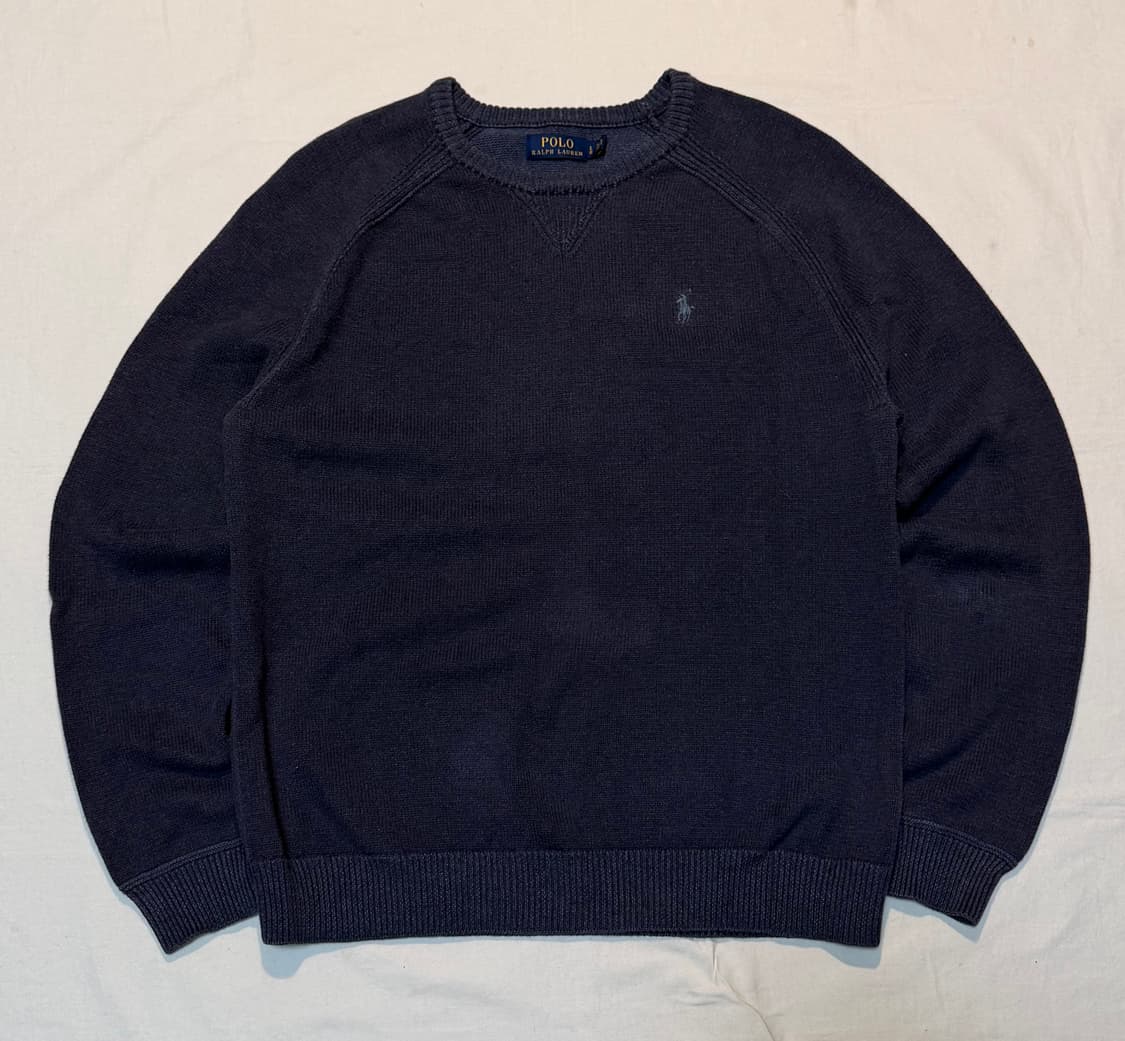 폴로 랄프로렌 라운드넥 코튼 니트 인디고 스웨터 네이비 상품이미지1
