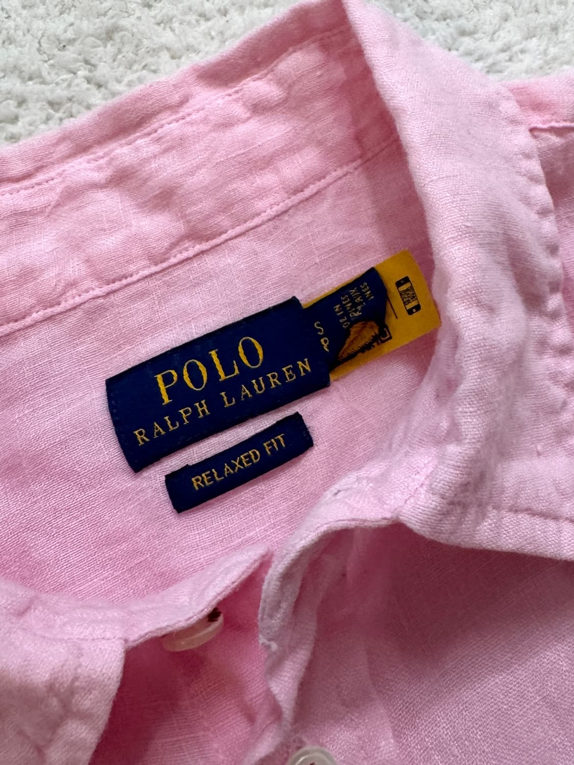 QR 폴로 연핑크 린넨 셔츠 상품이미지5