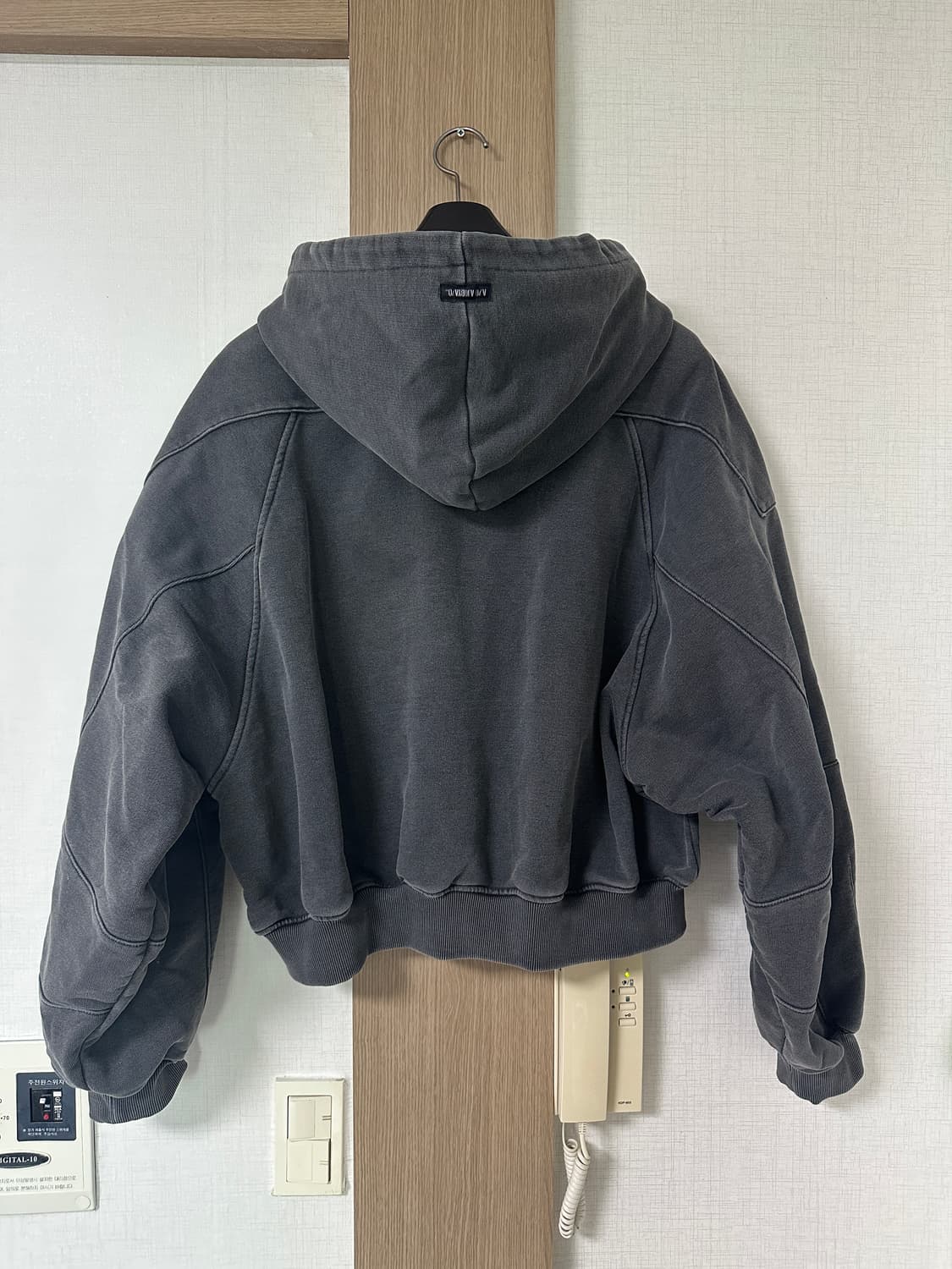 아조바이아조 빈티지 피그먼트 후드집업(차콜) 상품이미지5