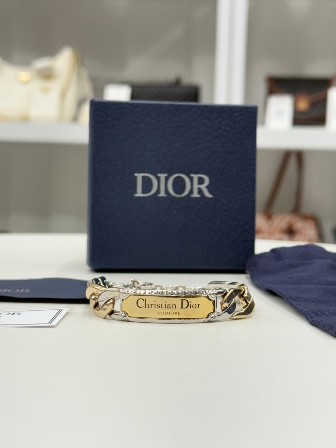 [OS] 디올 꾸뛰르 로고 체인 팔찌 상품이미지1