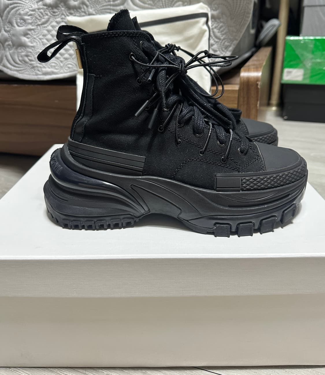 우영미 더블레이스 하이탑 블랙 상품이미지4