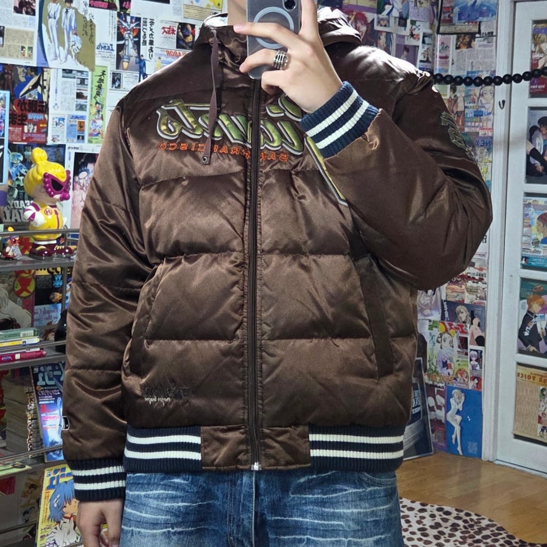 엠엘비 자이언츠 브라운 덕다운 후드 패딩 상품이미지1