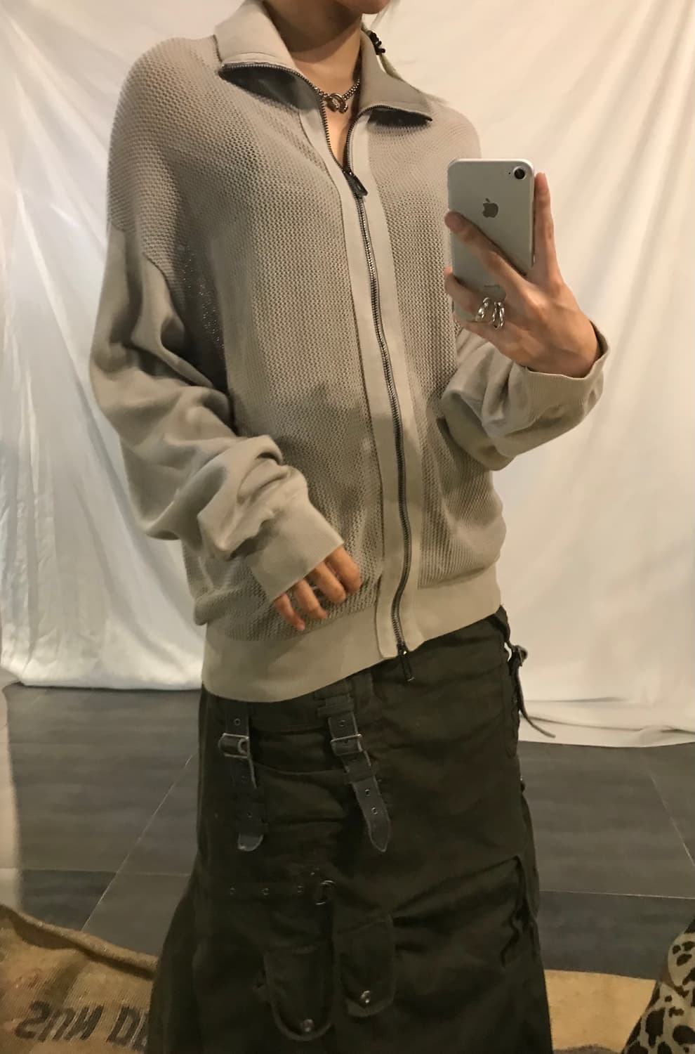  Armani Grey Knit Zip-up 상품이미지4
