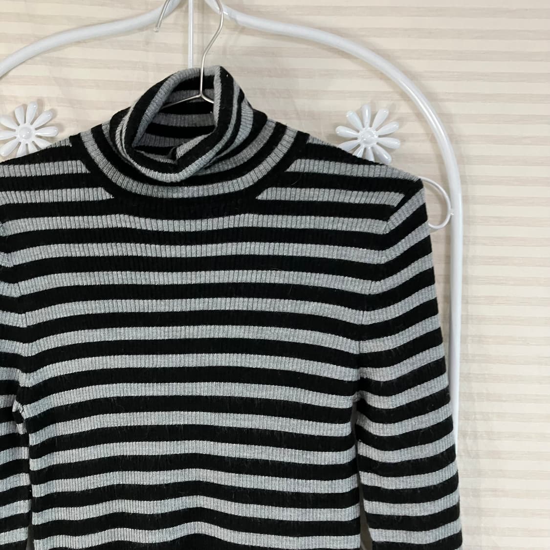 빈티지 블랙 폴라 스트라이프 니트 820 y2k 스트릿 모리 갸루 일본빈 상품이미지3