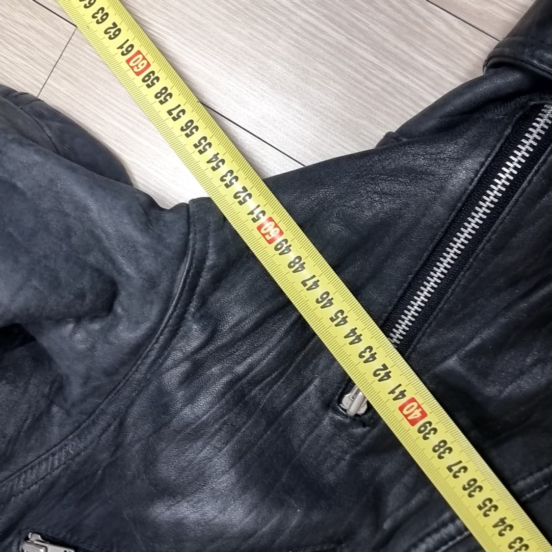 80년대 한국제 CAPRICCIO 블랙 가죽 라이더 자켓(100)80년대 상품이미지6