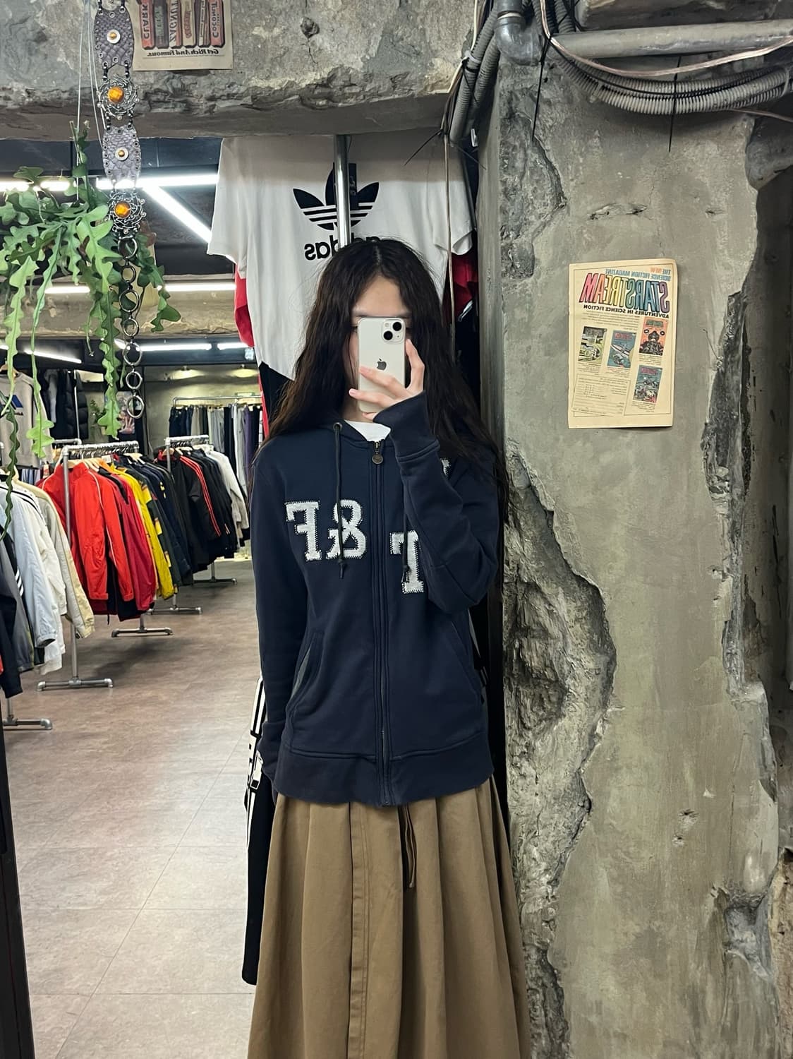 나이키 레터링 후드집업 네이비 S #csz1864 상품이미지2