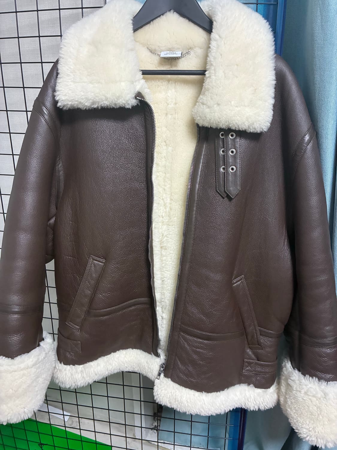 베트멍 시어링 레더 무스탕 자켓 상품이미지1