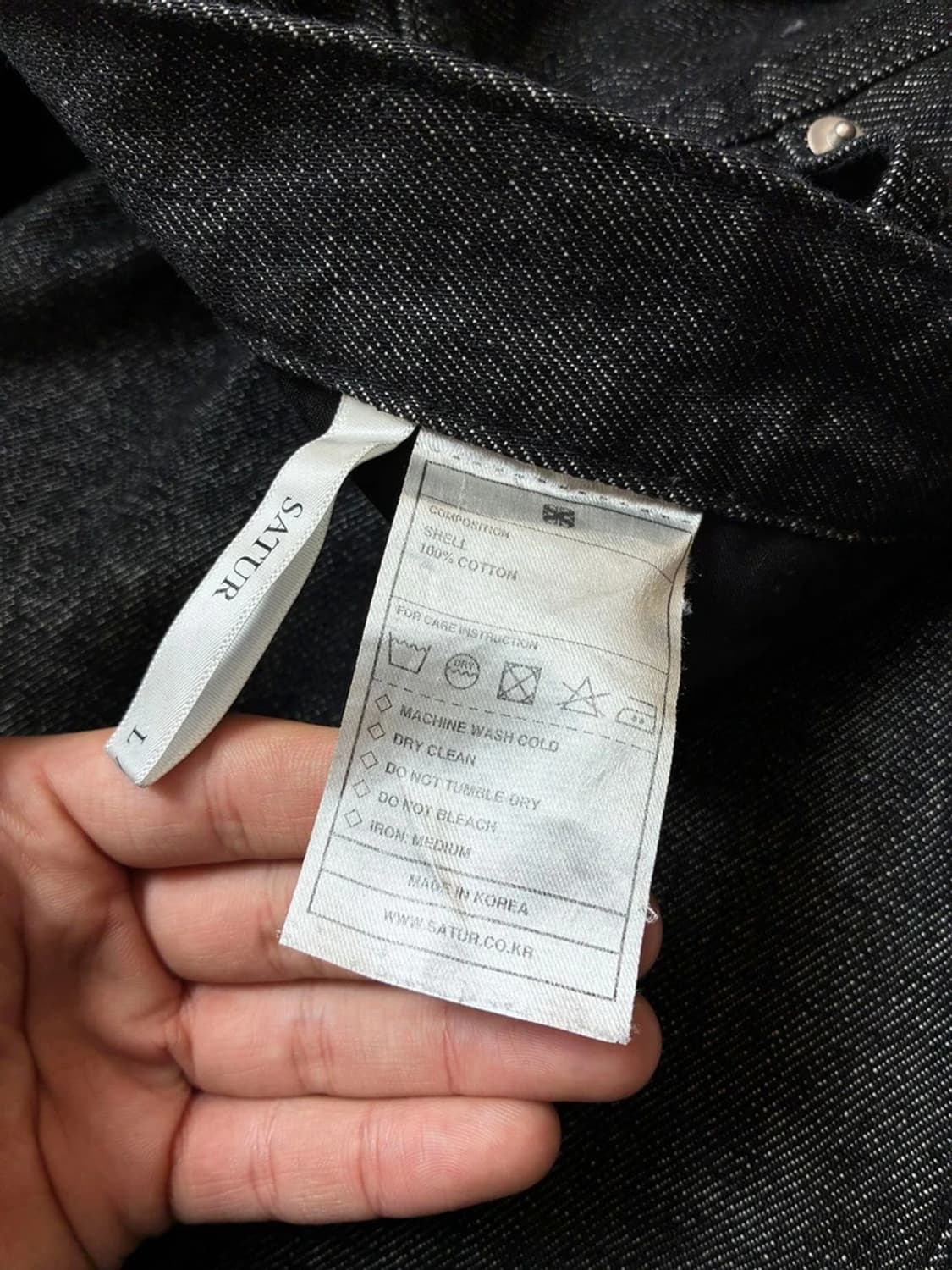세터 Satur 카이엔 원턱 흑청 데님 팬츠 PN6330 상품이미지9