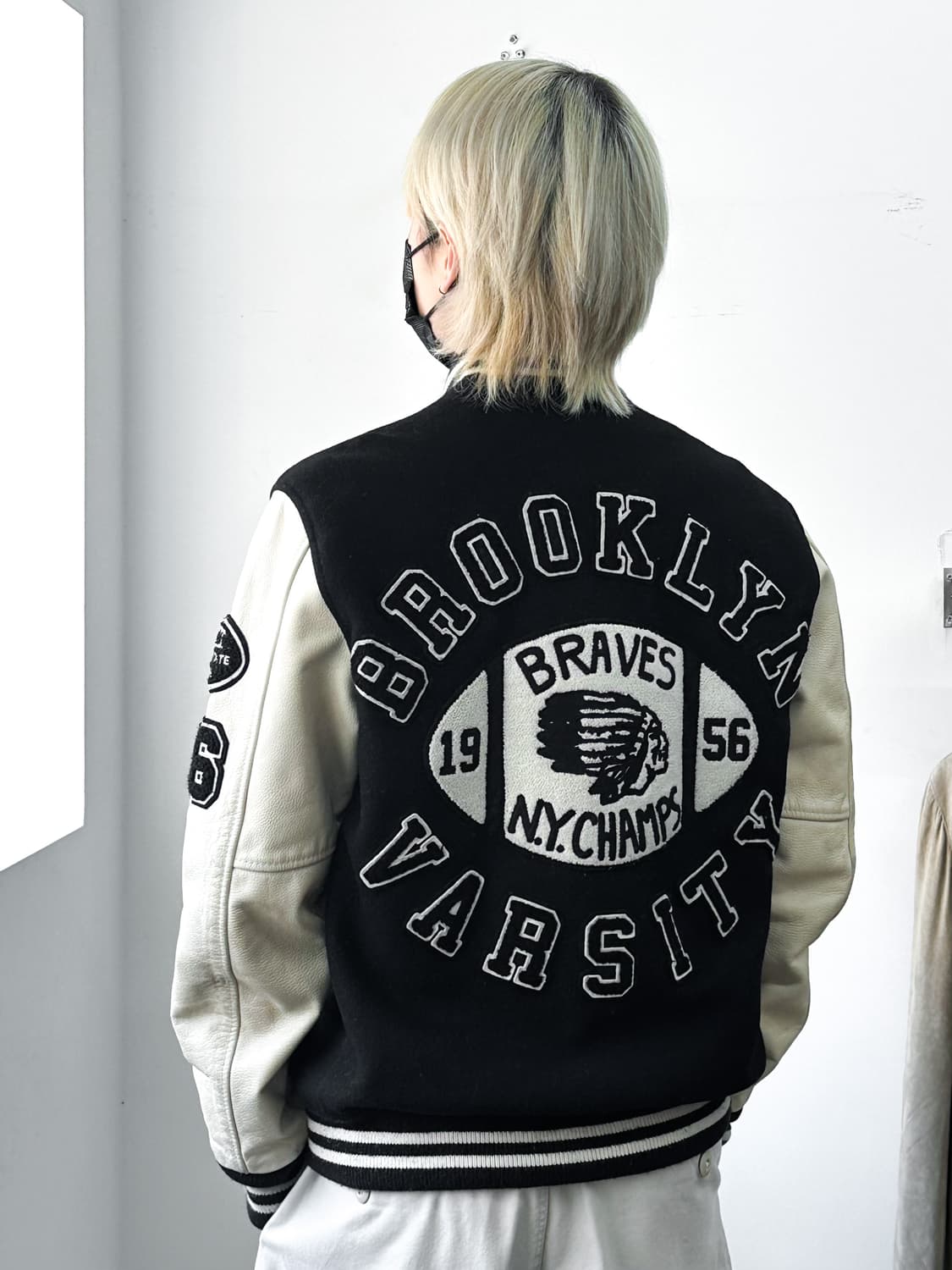 트루 릴리전 브루클린 레터맨 울 레더 바시티 자켓 상품이미지1