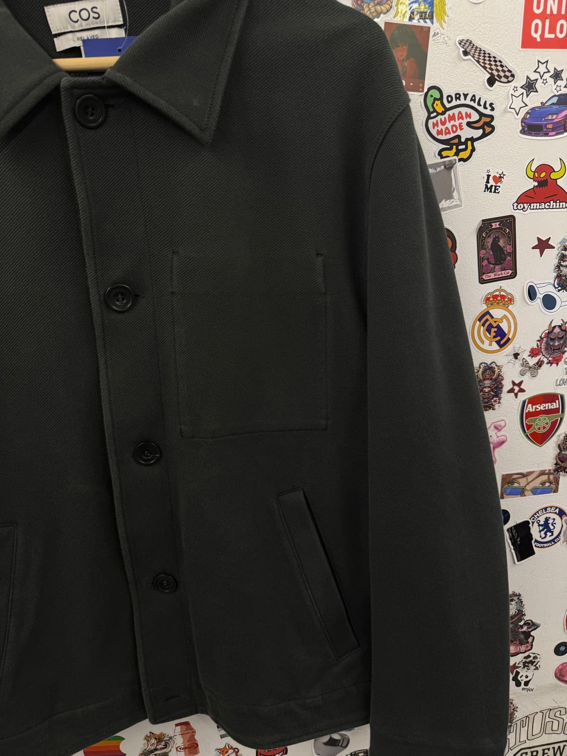 COS 코스 칼라 트윌 그린 자켓 L 상품이미지4