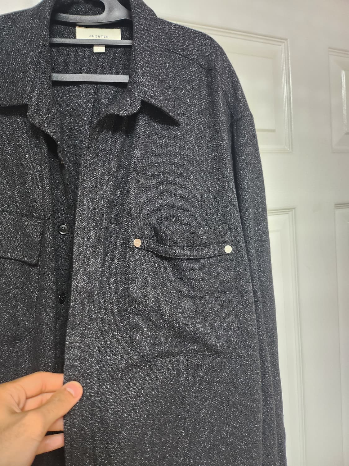 셔터 울 셔츠 자켓 L 상품이미지3