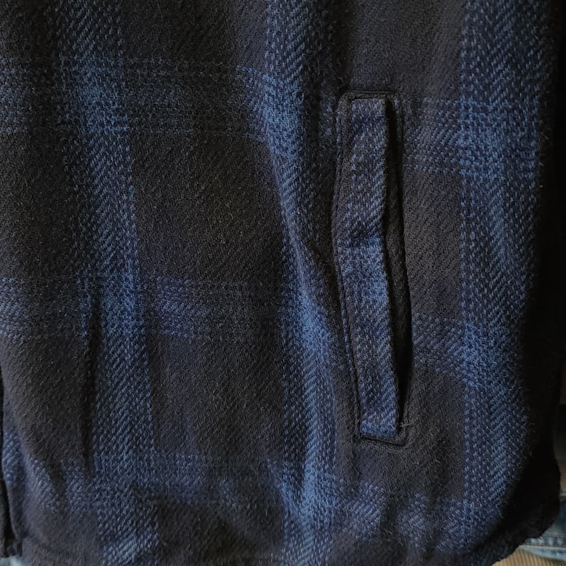 90s 아메리칸 빈티지 체크셔츠 헤비 플란넬 워크셔츠 다크 블루 2xl 상품이미지10