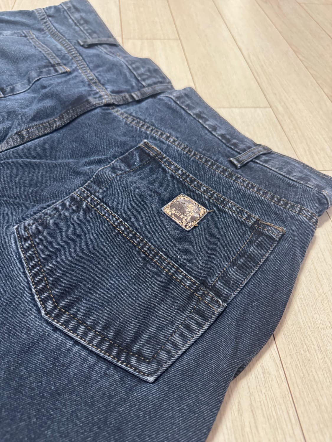 Berne 빈티지 흑청 더블니 팬츠  상품이미지7