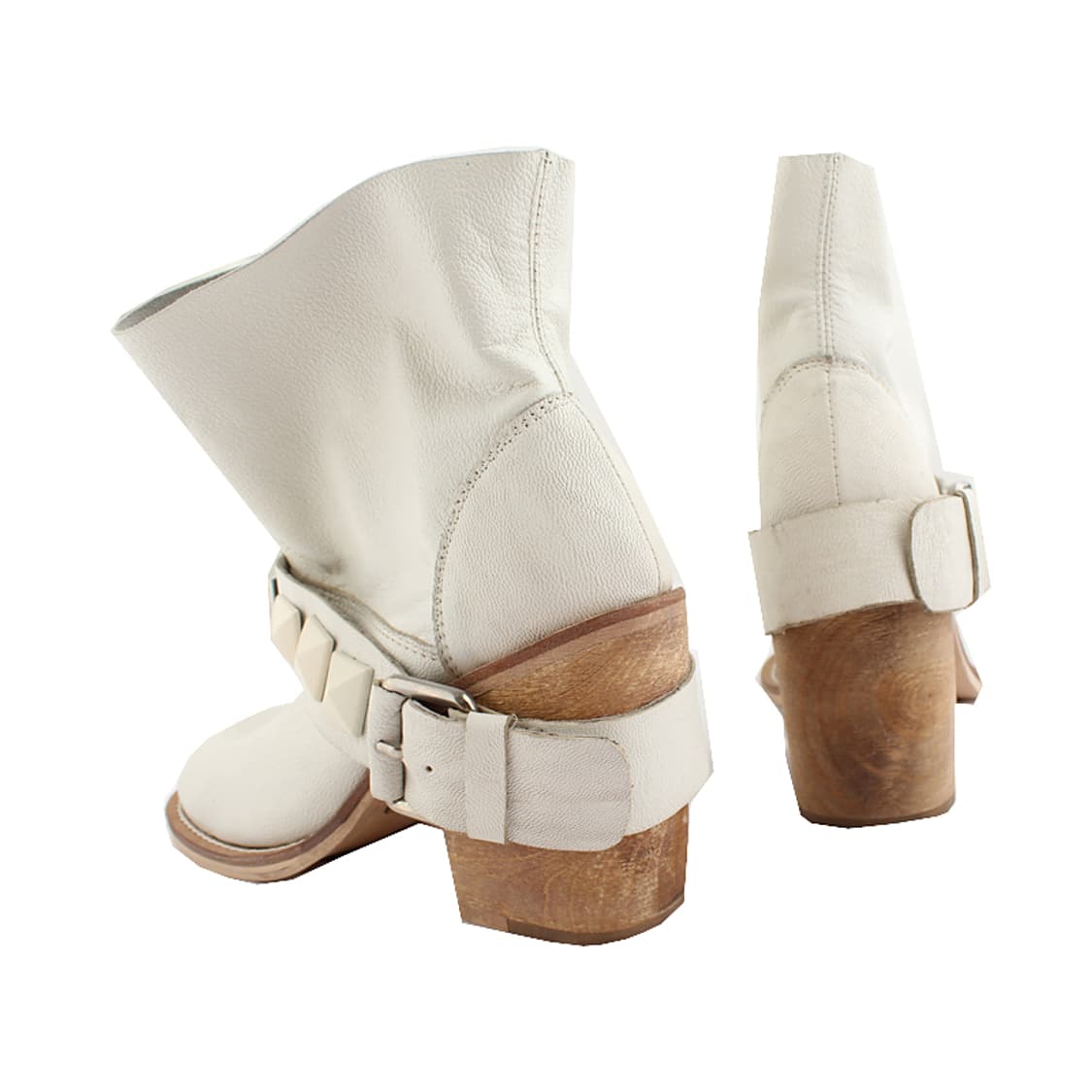 슈콤마보니 아이보리 스터드 벨트장식 부츠 225 상품이미지5