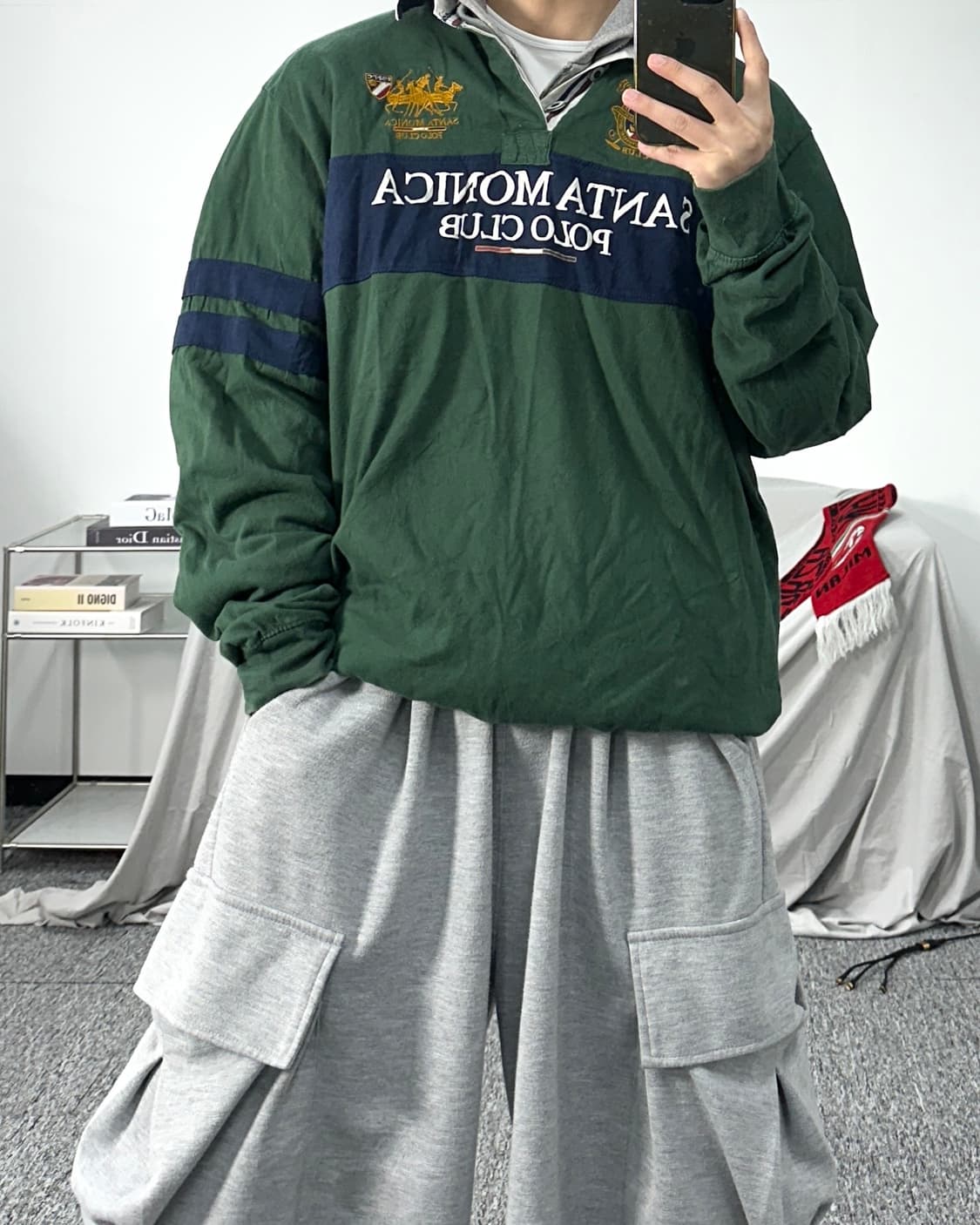 폴로 랄프로렌 90s 딥그린 추격자 빅포니 럭비 pk 2XL 상품이미지3