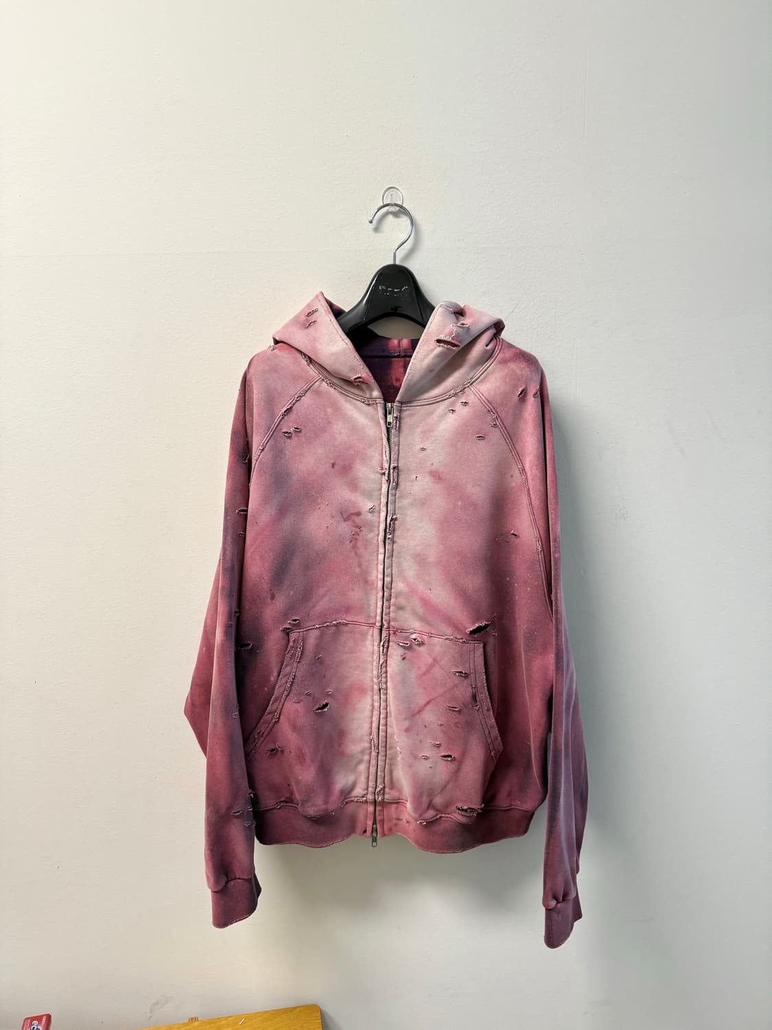 (색감 탑)Distressed faded custom hoodie zip 상품이미지2