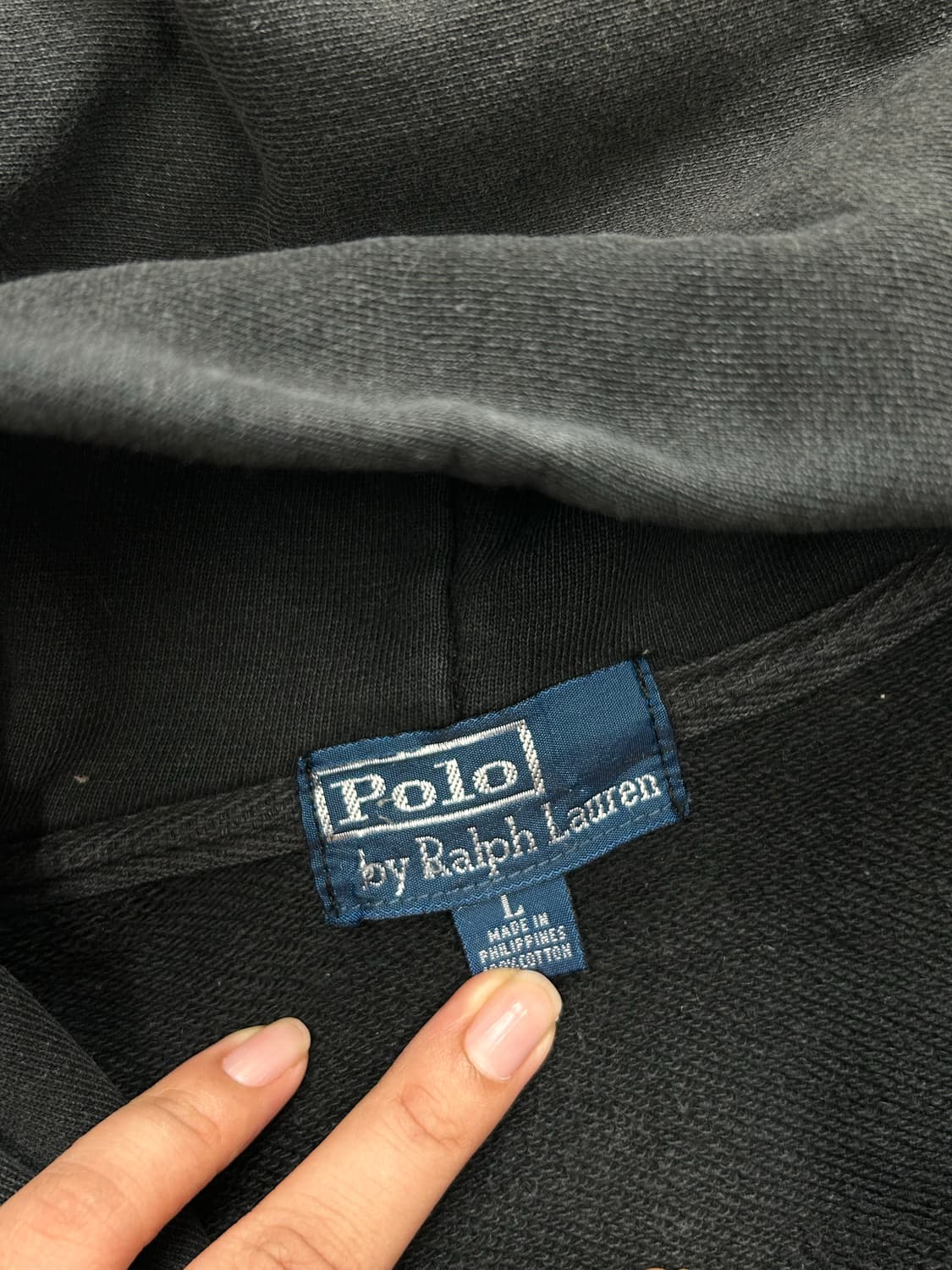 폴로 랄프로렌 레드 빅포니 블랙 후드집업 L 상품이미지6