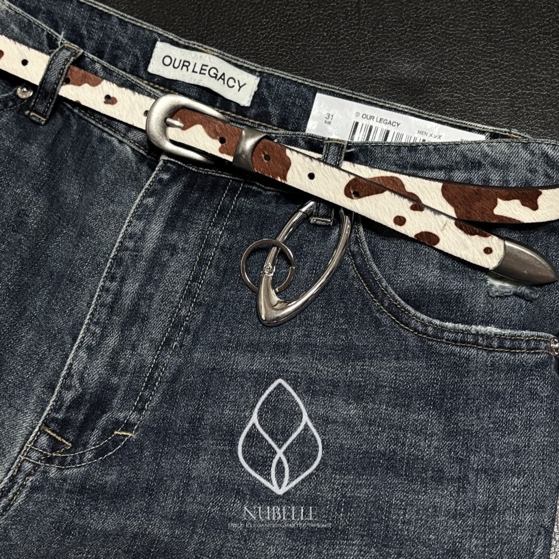 🌗 Cow hair western belt / 카우 웨스턴 소가죽 벨트 상품이미지10