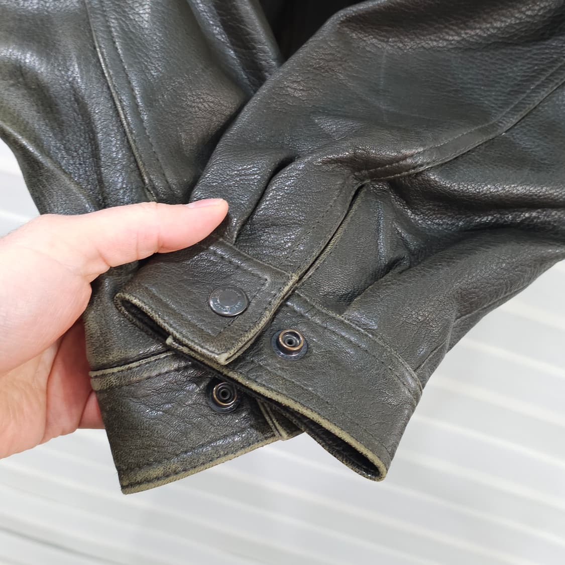 90s Wind Armor 사슴가죽 집업자켓- XL 상품이미지5