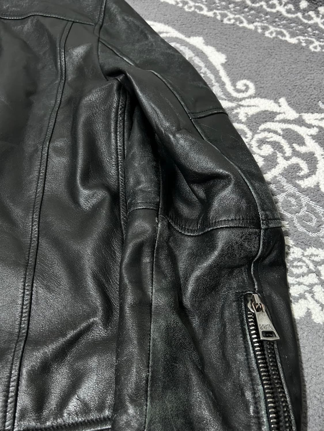 돌체앤가바나 00's 아카이브 멀티 짚 모토 레더 자 켓 상품이미지7