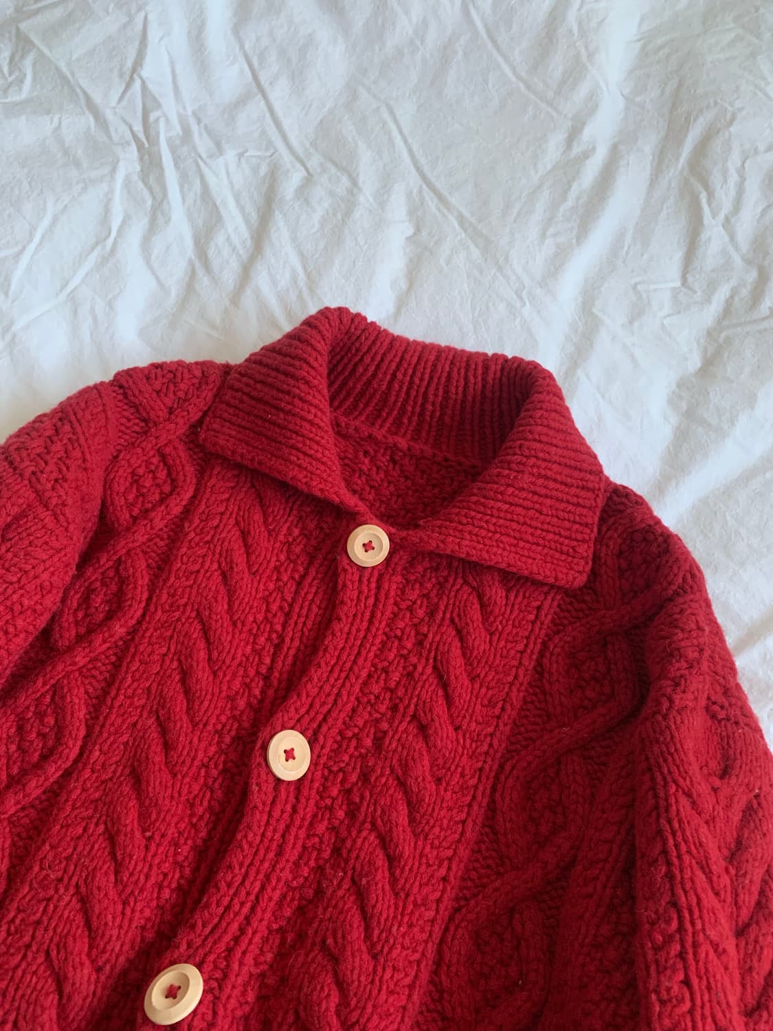 레드 꽈배기 가디건  상품이미지3