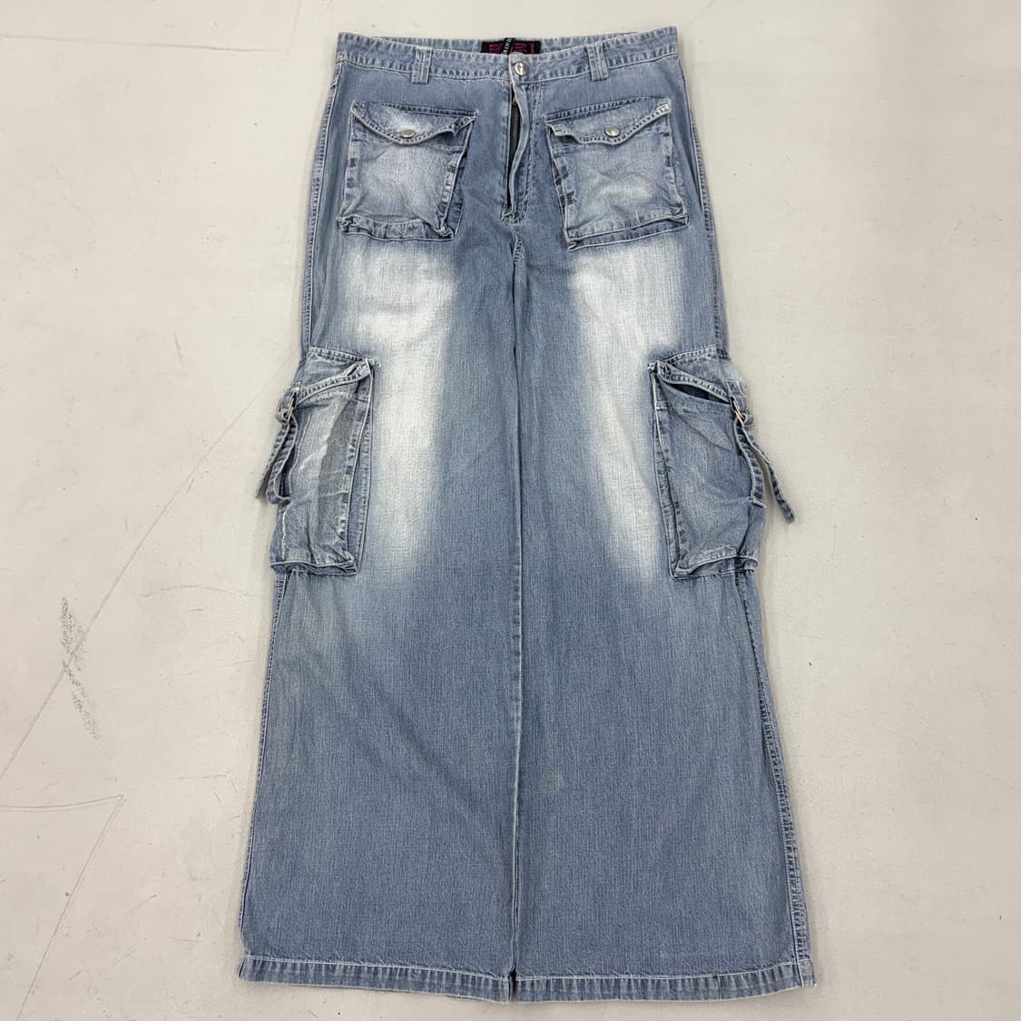 멀티포켓 Y2K 데님 탄창 와이드 빈티지 카고팬츠 상품이미지2