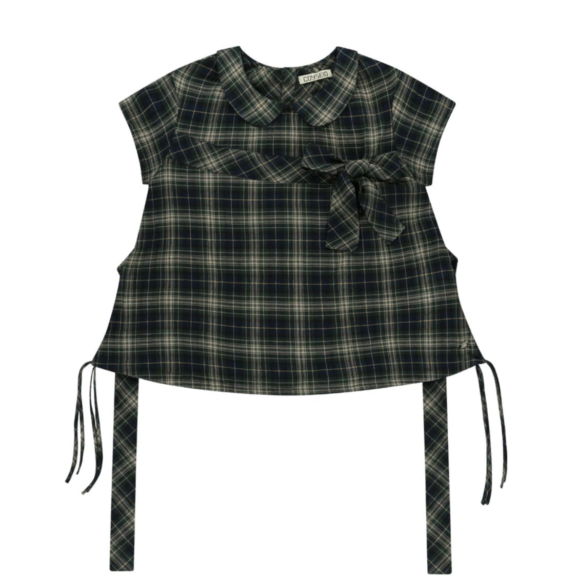 코이세이오 보우 블라우스 체크 상품이미지1