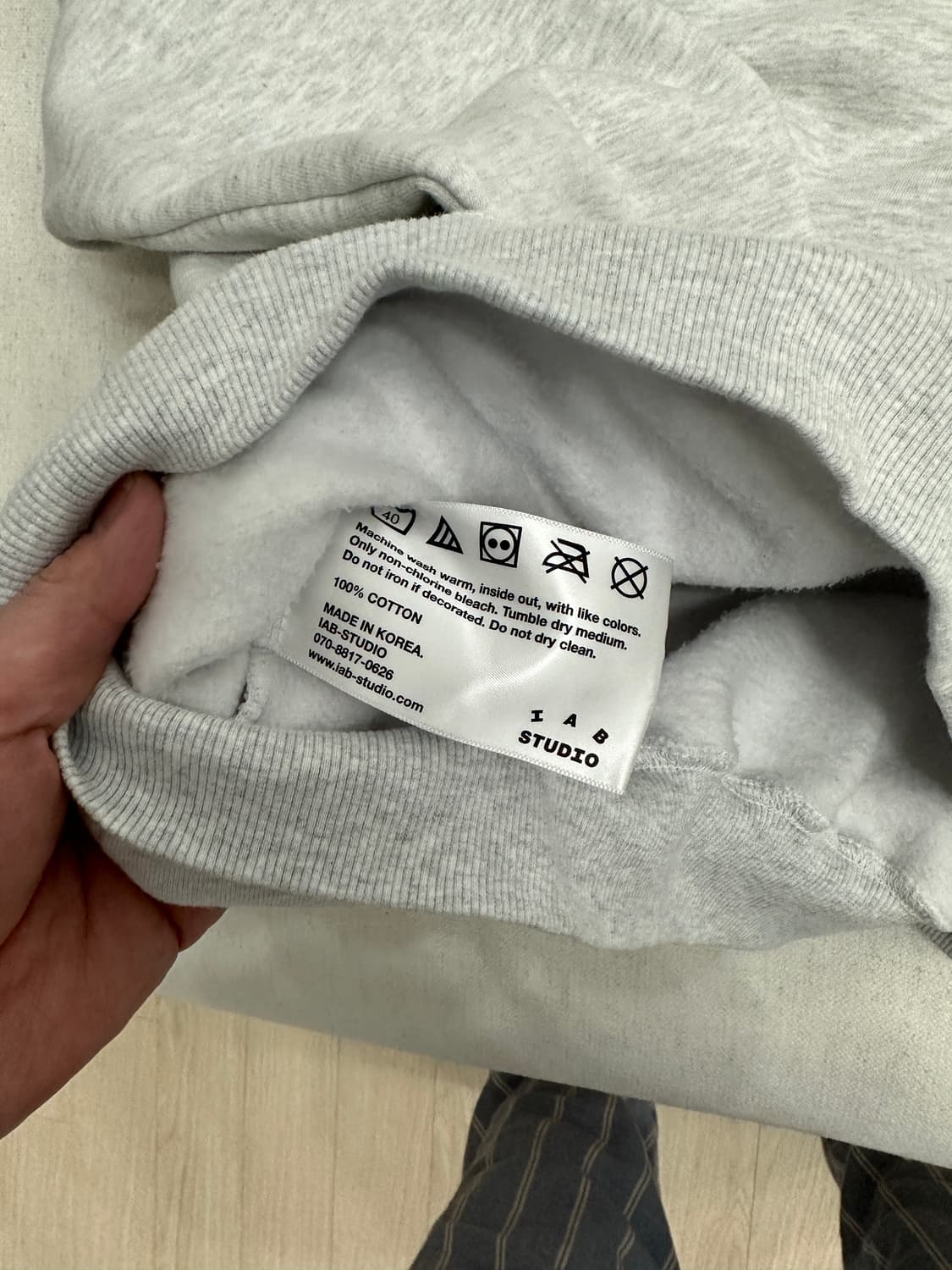 아이앱 IAB 후드티 초판 라이트그레이 XL 상품이미지5