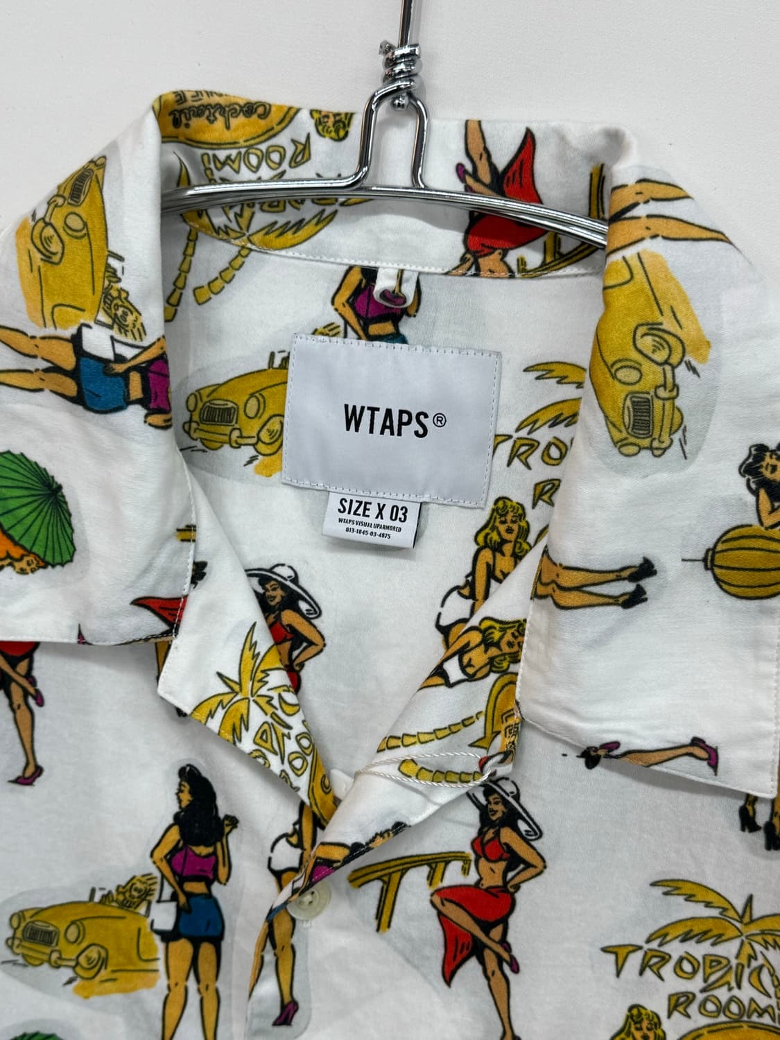 더블탭스 프린트 하와이안 셔츠 화이트 상품이미지3