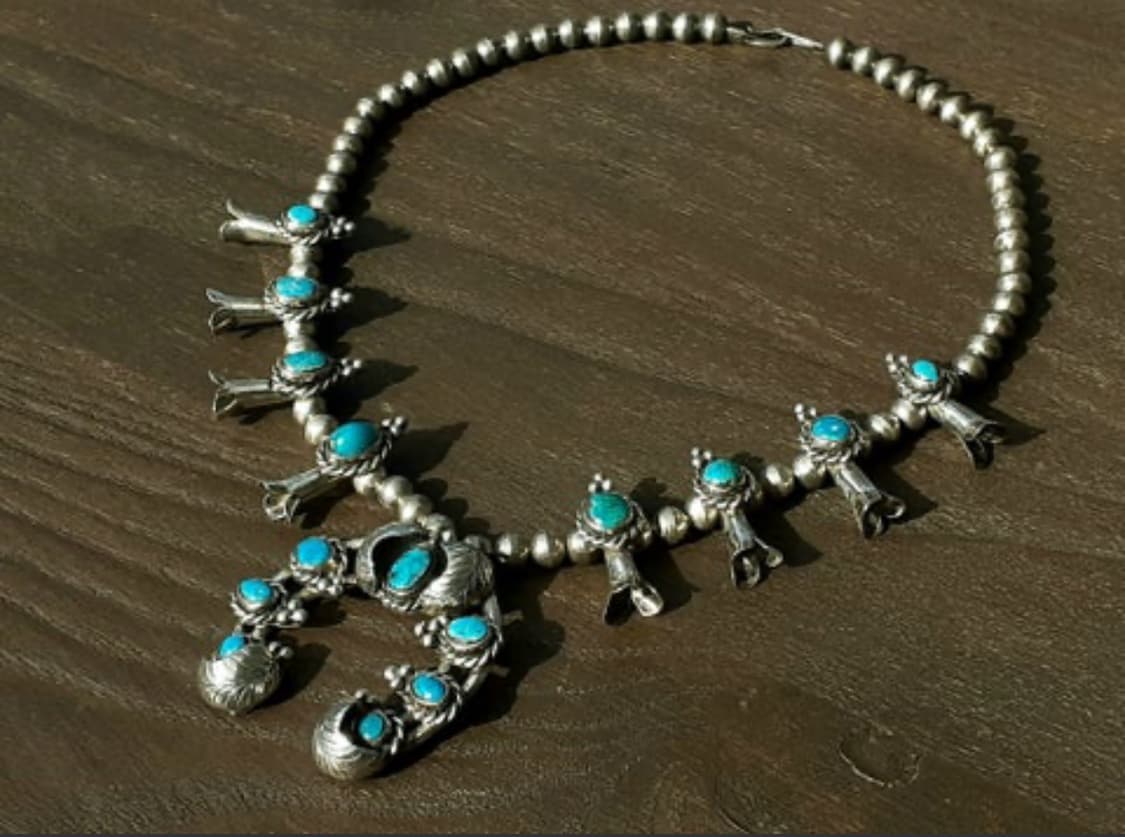 Navajo squash blossom 나바호 스쿼시 블로섬 목걸이 상품이미지1