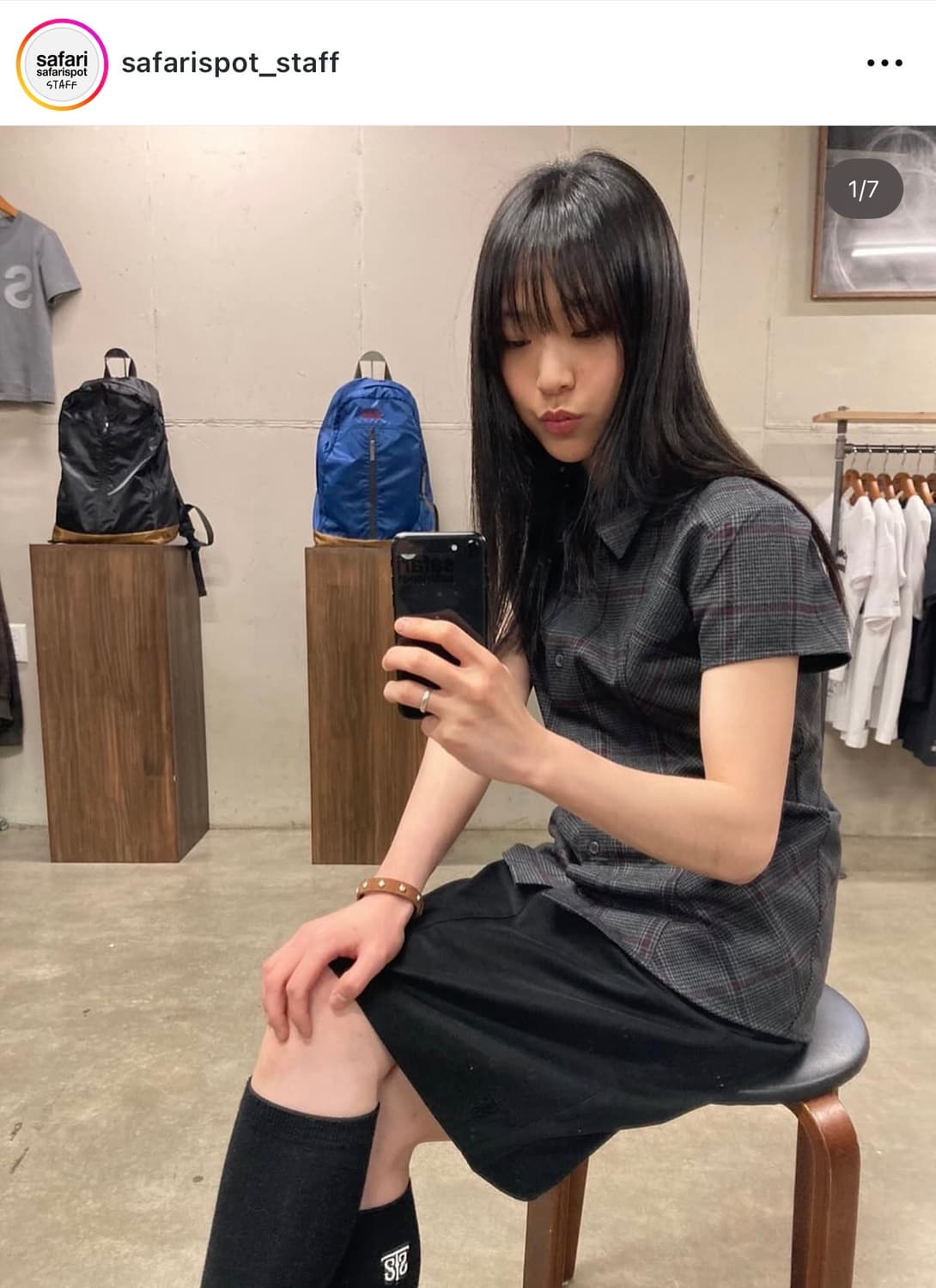 사파리스팟 체크 하프셔츠 상품이미지2