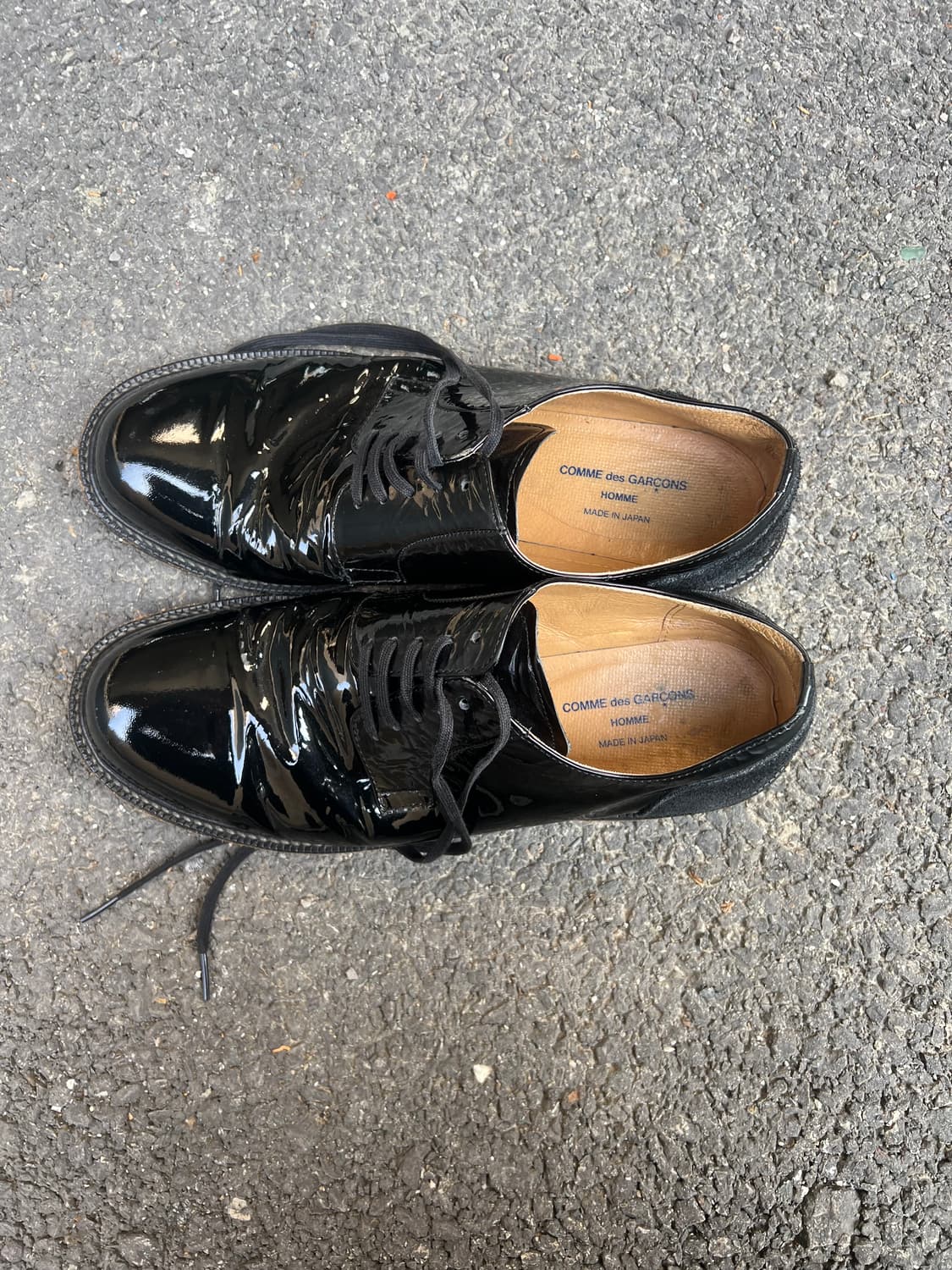 comme des garcons homme 에나멜 스웨이드 더비 245 상품이미지3