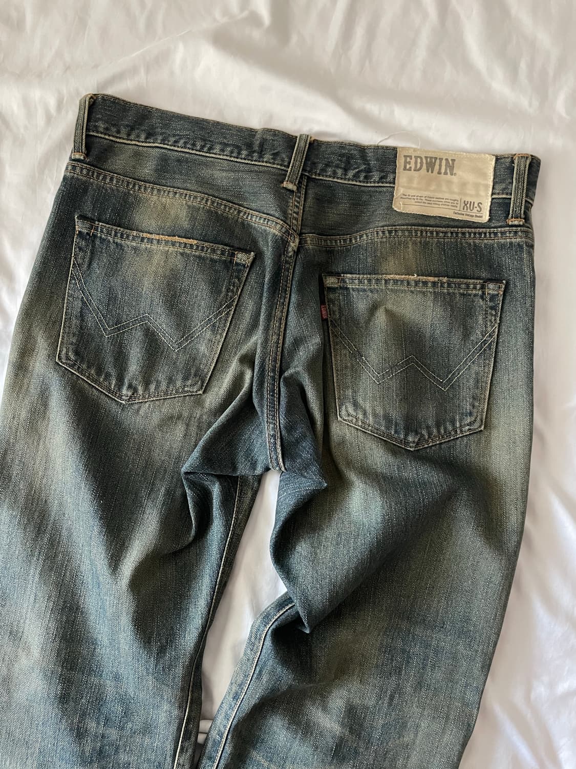 빈티지 y2k 에드윈 워싱 데님 와이드팬츠 상품이미지1