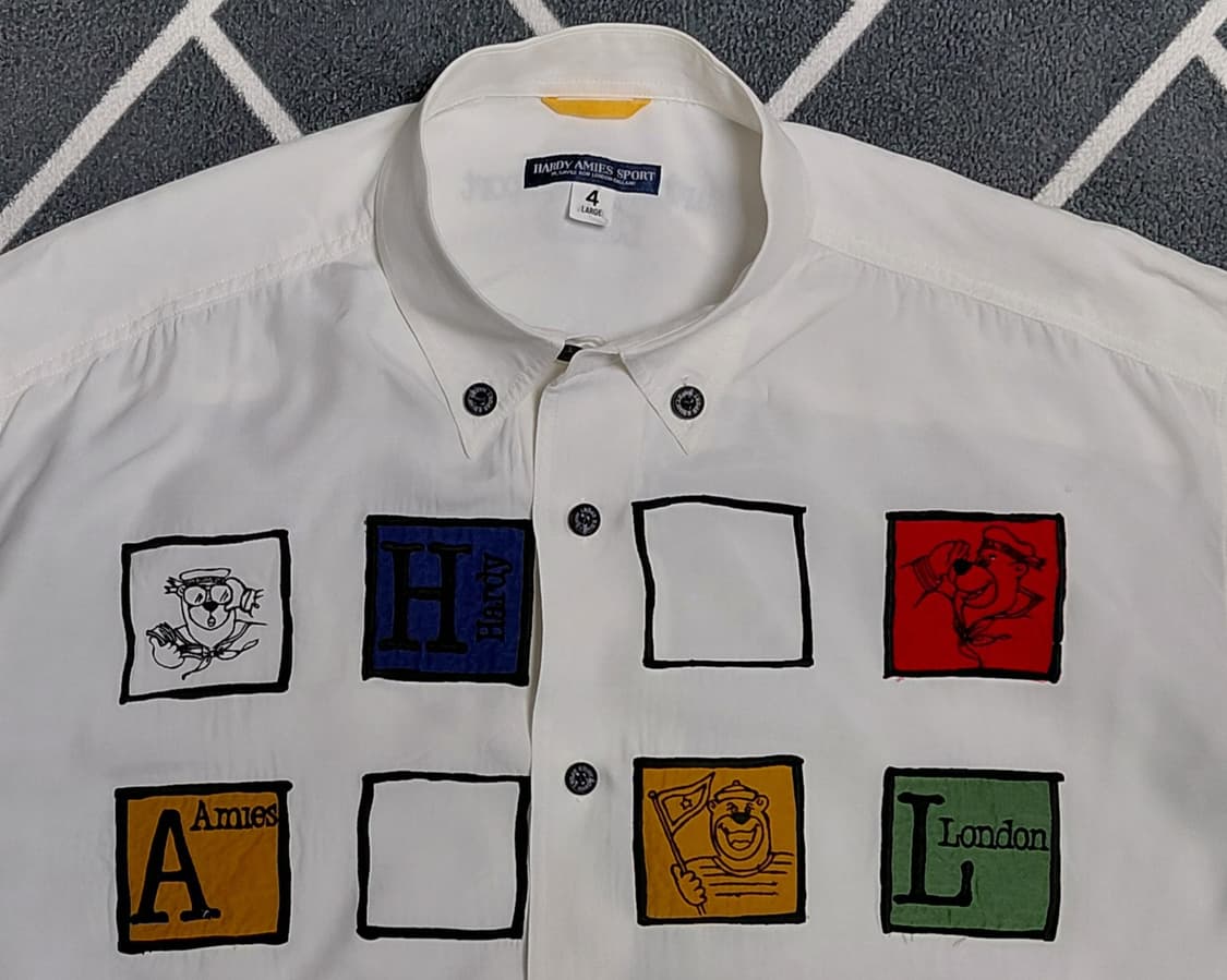 ​[L/실크혼방] HARDY AMIES SPORT 자수 레이온 셔츠 상품이미지1